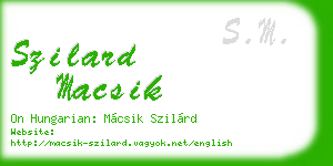 szilard macsik business card