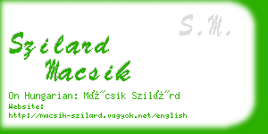szilard macsik business card